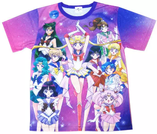 【レア】美少女戦士セーラームーン10戦士　USJ Tシャツ　平成レトロ　アニメ 駿河屋 -<中古>セーラー10戦士 メンズTシャツ ピンク×パープル ユニ