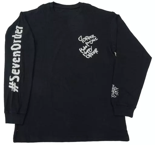 7ORDER ロングスリーブTシャツ ブラック XL　メンバープリント初期 7ORDER ロングスリーブTシャツ ブラック XL メンバープリント初期