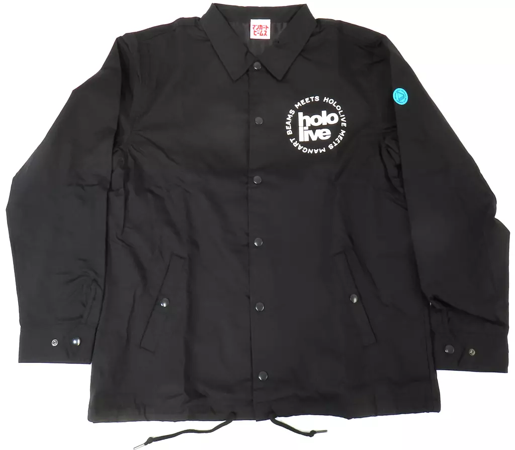 ホロライブ　BEAMS SUPER EXPO 2022 ロゴコーチジャケット 駿河屋 -<中古>ロゴ ロゴコーチジャケット ブラック Lサイズ