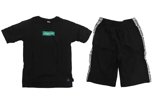 Jupiter 上下セット(Tシャツ+ハーフパンツ) ブラック レディースLサイズ 「アイドルマスター SideM×しまむら」