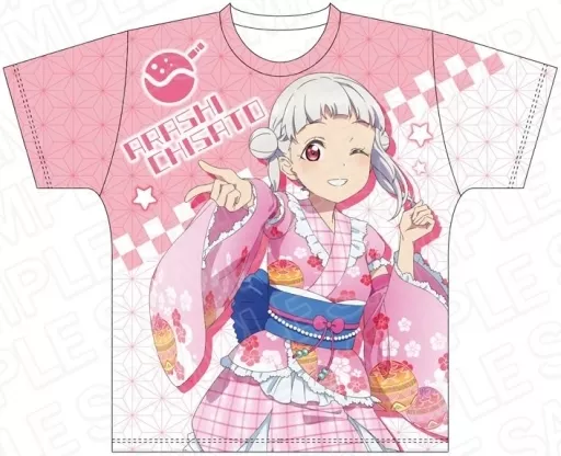 衣類　嵐千砂都(和風ドレス ver) フルグラフィックTシャツ ピンク フリーサイズL 「ラブライブ!スーパースター!!」