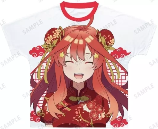 衣類　中野五月(チャイナドレスver.) 描き下ろしイラスト フルグラフィックTシャツ ホワイト×レッド ユニセックスLサイズ 「映画 五等分の花嫁」
