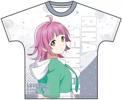 衣類　天王寺璃奈(夏服) フルグラフィックTシャツ グレー 男性用Lサイズ 「ラブライブ!虹ヶ咲学園スクールアイドル同好会」