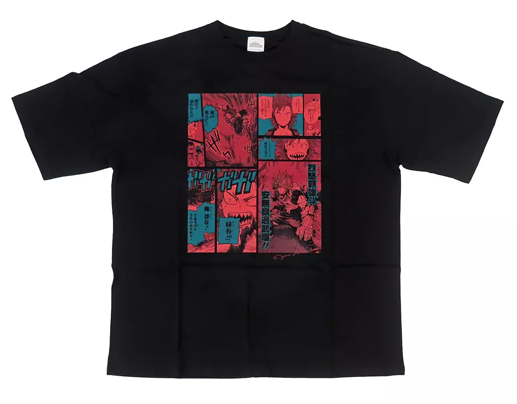 衣類　切島鋭児郎 ビッグシルエットTシャツ“HEROES” ブラック フリーサイズ 「僕のヒーローアカデミア」