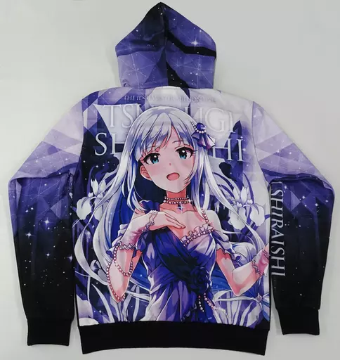 白石紬 フルグラフィック裏起毛ジップパーカー パープル Lサイズ 「アイドルマスター ミリオンライブ!」 GEE!限定