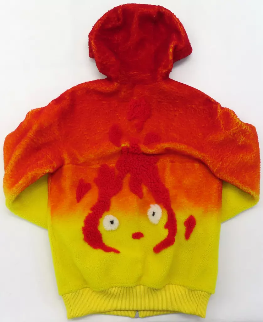 カルシファー インターシャ フーディー レッド×イエロー 34サイズ 「ロエベ×ハウルの動く城」