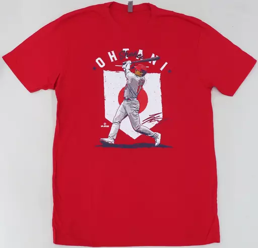 Tシャツ　大谷翔平#17(ロサンゼルス・エンゼルス) 500 LEVEL カントリーフラッグ グラフィックTシャツ レッド XLサイズ