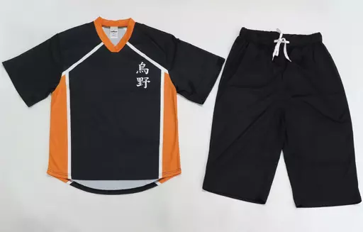 衣料雑貨　烏野高校 館内着レプリカ ネイビー×オレンジ レディースLサイズ 「ハイキュー!!×極楽湯・RAKU SPA 最高にハイなキュー日(じつ)」