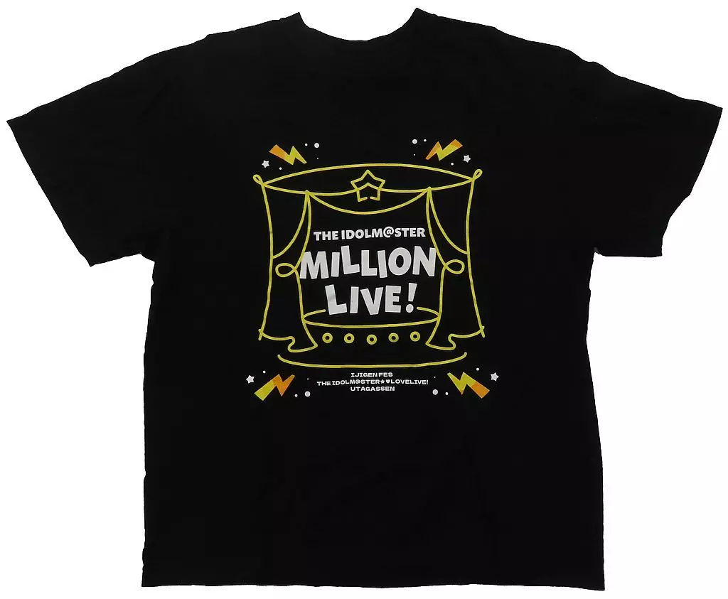アイドルマスター ミリオンライブ! ver. アイラブ歌合戦「アイドルマスター」シリーズ 公式Tシャツ ブラック Lサイズ 「アイドルマスター ミリオンライブ!」 異次元フェス アイドルマスター★・ラブライブ!歌合戦グッズ（本体不備（中））