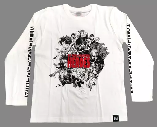 Tシャツ　Type-A HEROS ロングスリーブTシャツ ホワイト Mサイズ 「僕のヒーローアカデミア」 定期購読者限定 応募者全員サービス 駿河屋 -<中古>Type-A HEROS ロングスリーブTシャツ ホワイト M