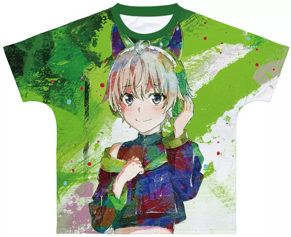 Tシャツ　戸塚彩加(ゲーミングファッションver.) 描き下ろし grunge CANVAS フルグラフィックTシャツ ライトグリーン ユニセックスMサイズ 「やはり俺の青春ラブコメはまちがっている。完」