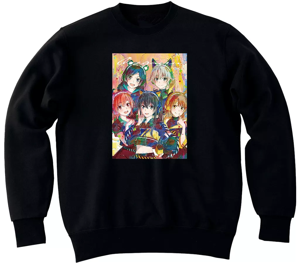 集合(ゲーミングファッションver.) 描き下ろし grunge CANVAS トレーナー ブラック メンズLサイズ 「やはり俺の青春ラブコメはまちがっている。完」