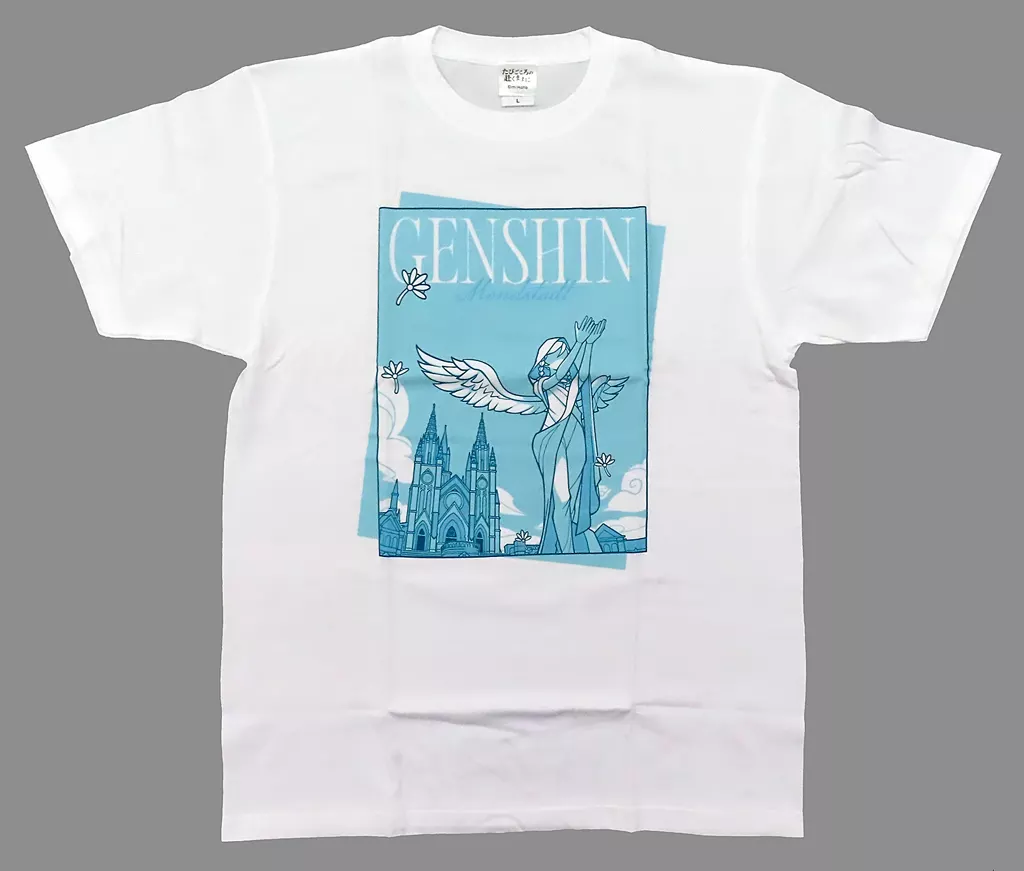 Tシャツ　モンド 原神展示会シリーズ Tシャツ ホワイト Lサイズ 「原神展～たびごころの赴くままに～」