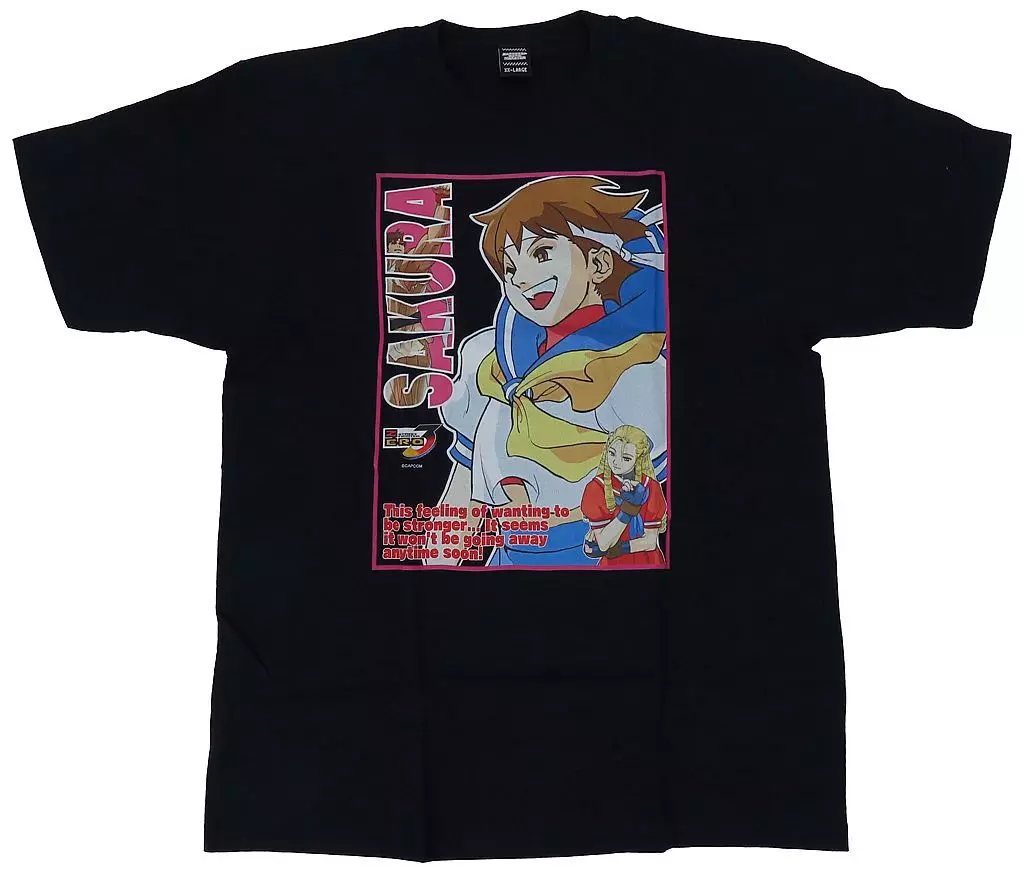 Tシャツ　春日野さくら Tシャツ ブラック XXLサイズ 「ストリートファイターZERO3」 BACKDROP GAMEMONSTERグッズ