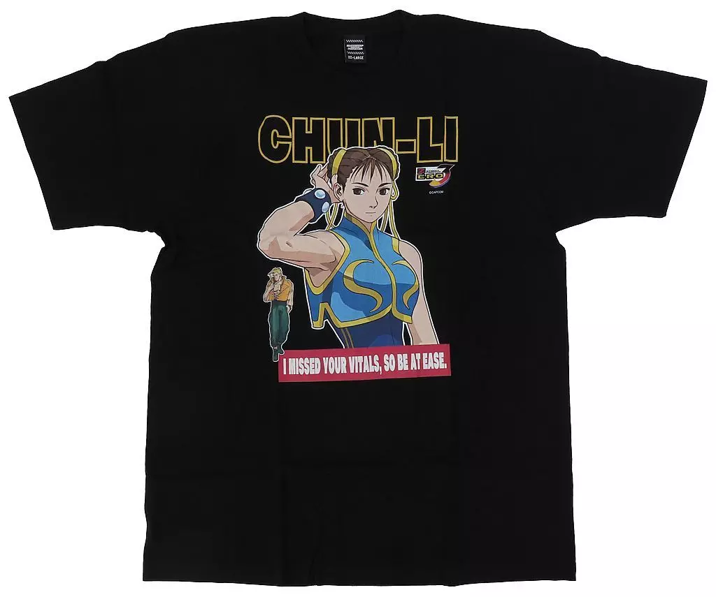 Tシャツ　春麗 Tシャツ ブラック Mサイズ 「ストリートファイターZERO3」 BACKDROP GAMEMONSTERグッズ