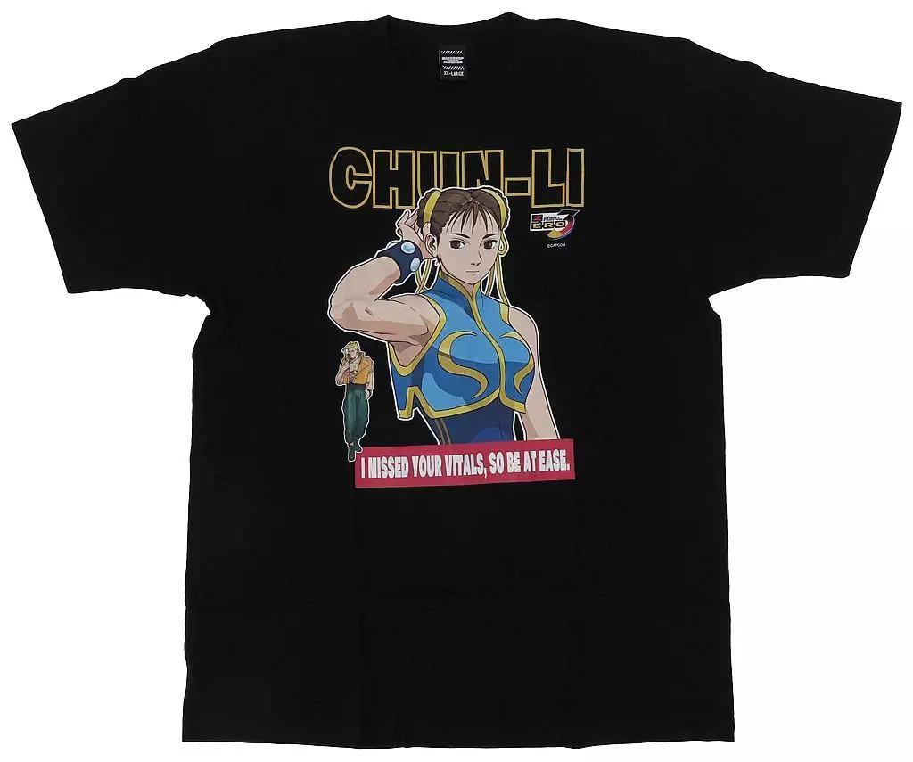 Tシャツ　春麗 Tシャツ ブラック XXLサイズ 「ストリートファイターZERO3」 BACKDROP GAMEMONSTERグッズ