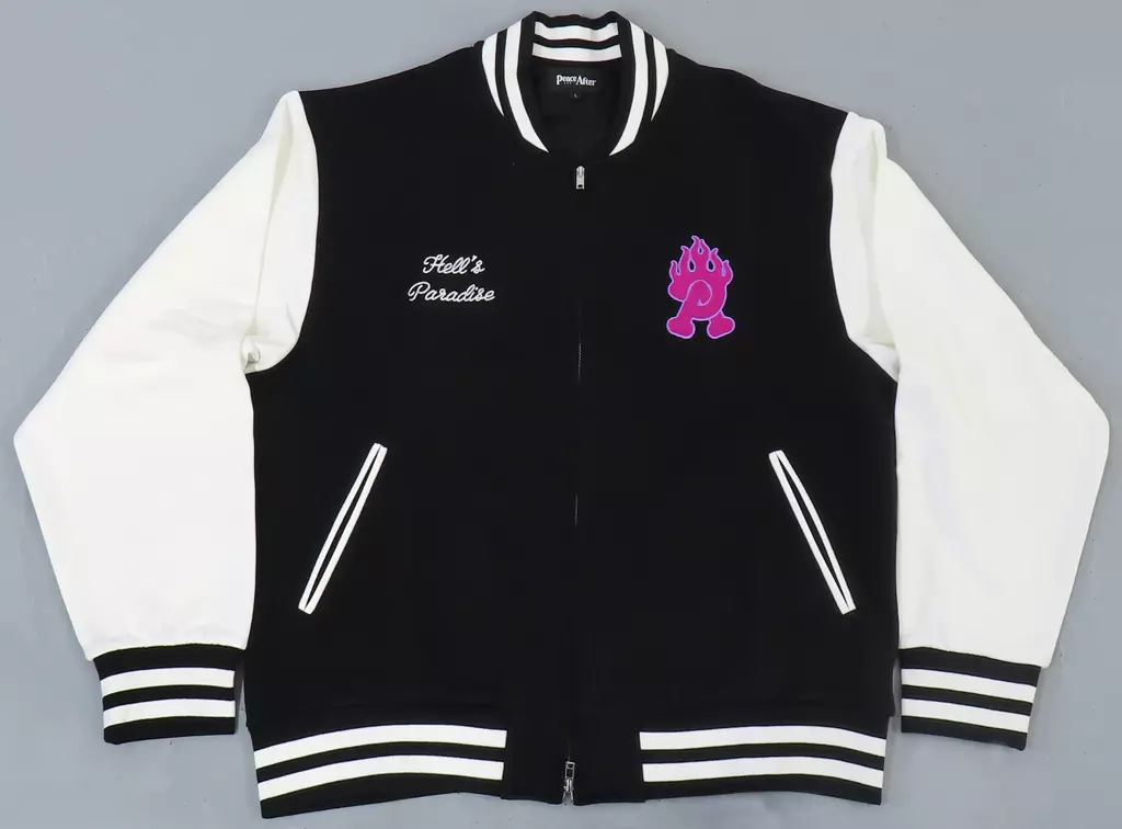 アウターウェア　画眉丸 Sweat Blouson(スタジアムブルゾン) ブラック Lサイズ 「Peace and After×地獄楽」
