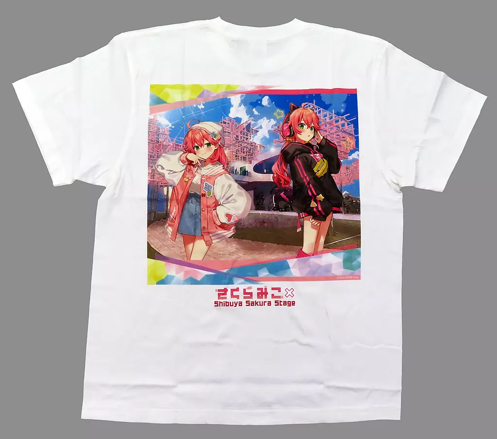 Tシャツ　さくらみこ Tシャツ ホワイト Lサイズ 「バーチャルYouTuber ホロライブ さくらみこ×Shibuya Sakura Stage」
