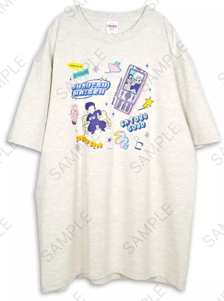 Gojo & Natsuyu/Kaitama/Tamaori Bizny's Big T-shirt White Unisex One Size “Jujutsu Kaisen”