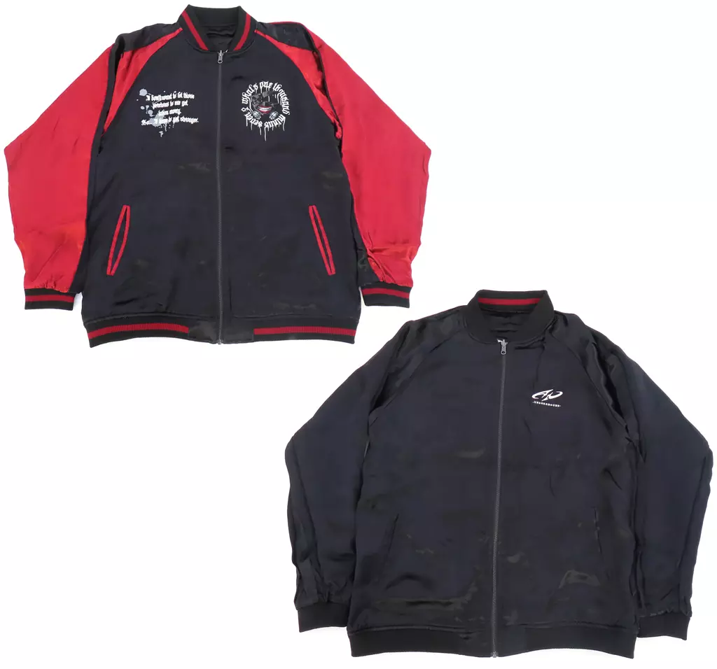 金木研 刺繍 リバーシブル スカジャン BLACK×WINE XXLサイズ 「東京喰種トーキョーグール×P.N.UNDERGROUND」