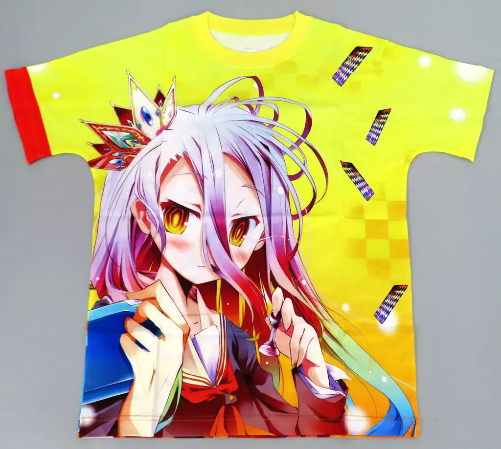 Tシャツ　空＆白 フルカラーTシャツ イエロー フリーサイズ 「ノーゲーム・ノーライフ」 MF文庫J 夏の学園祭2014グッズ