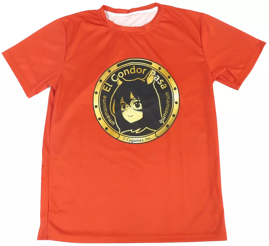 エルコンドルパサー コラボTシャツ レッド フリーサイズ 「ウマ娘 プリティーダービー×サントリーBOSS」 その場で当たる!キャンペーン 当選品(しわや凹みなど使用感大)