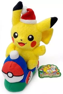 希少　ピカチュウ つながるぬいぐるみ クリスマスマーケット　ポケモンセンター限定 駿河屋 -<中古>ピカチュウ つながるぬいぐるみ クリスマスマーケット