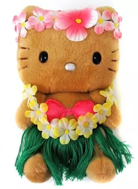 ハローキティ ぬいぐるみ フラダンス ハワイ ABCストア 限定 日焼けキティちゃん キーホルダー フラダンス