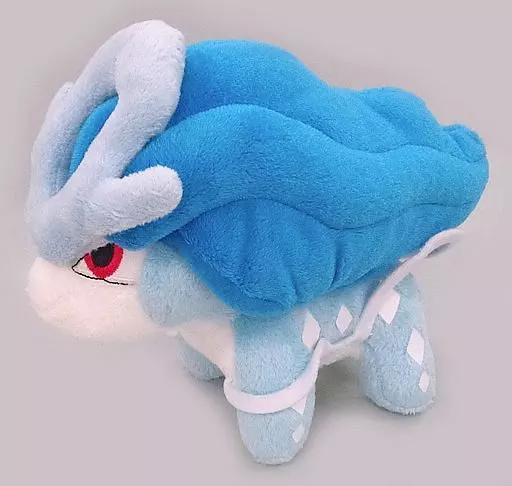 色違いスイクンドール ポケドール(ぬいぐるみ) 「ポケットモンスター」 ガラポンくじ景品(体周りの帯状の生地毛玉、くすみ有)