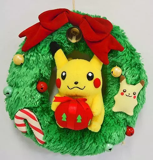 ぬいぐるみ　ピカチュウ クリスマスリースピカチュウとプレゼントぬいぐるみ 「ポケットモンスター」