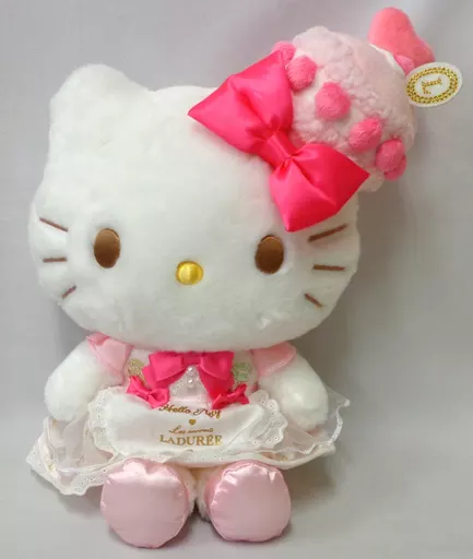 希少 激レア ハローキティ スクレ ラドゥレ コラボ スイーツ柄 ぬいぐるみ ガーリーなスイーツ柄！サンリオ「 ハローキティ スクレ・ラデュレ