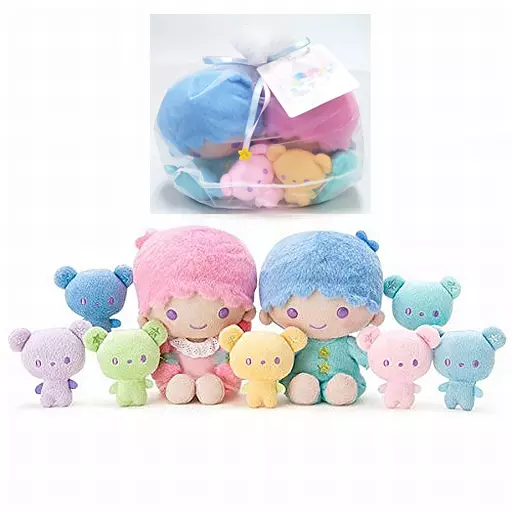 リトルツインスターズ　キキ&ララ　レインボーベア　美品　ぬいぐるみ 駿河屋 -<中古>[タグ有・美品] キキ＆ララ＆レインボーベア(9体セット