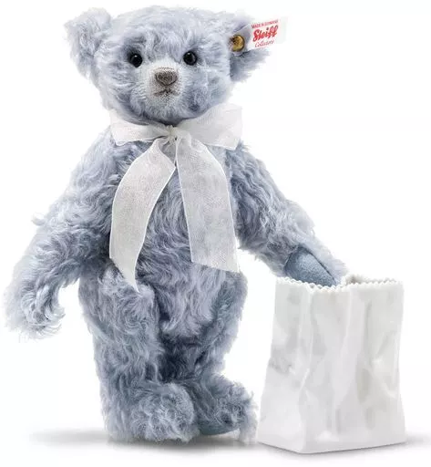 ぬいぐるみ　Lily Teddy bear with vase-リリー テディベア(花瓶付き)- 24cm