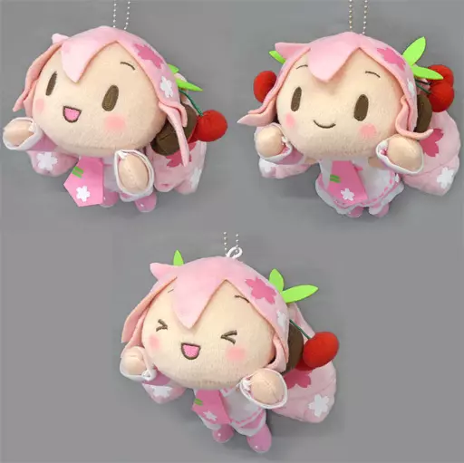 新品　初音ミクシリーズ　寝そべり　スペシャルぬいぐるみ“桜ミク”　（口あけ笑顔） 桜ミク(きょとん) 寝そべりスペシャルぬいぐるみ“桜ミク” 「初音