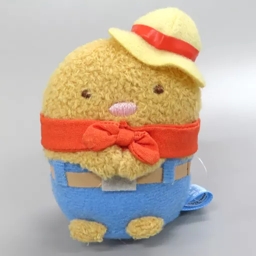 ぬいぐるみ　とんかつ(麦わら帽子＆デニム) てのりぬいぐるみ 「すみっコぐらし 農園つくるんです」 リリース記念 限定てのりぬいぐるみ プレゼントキャンペーン当選品