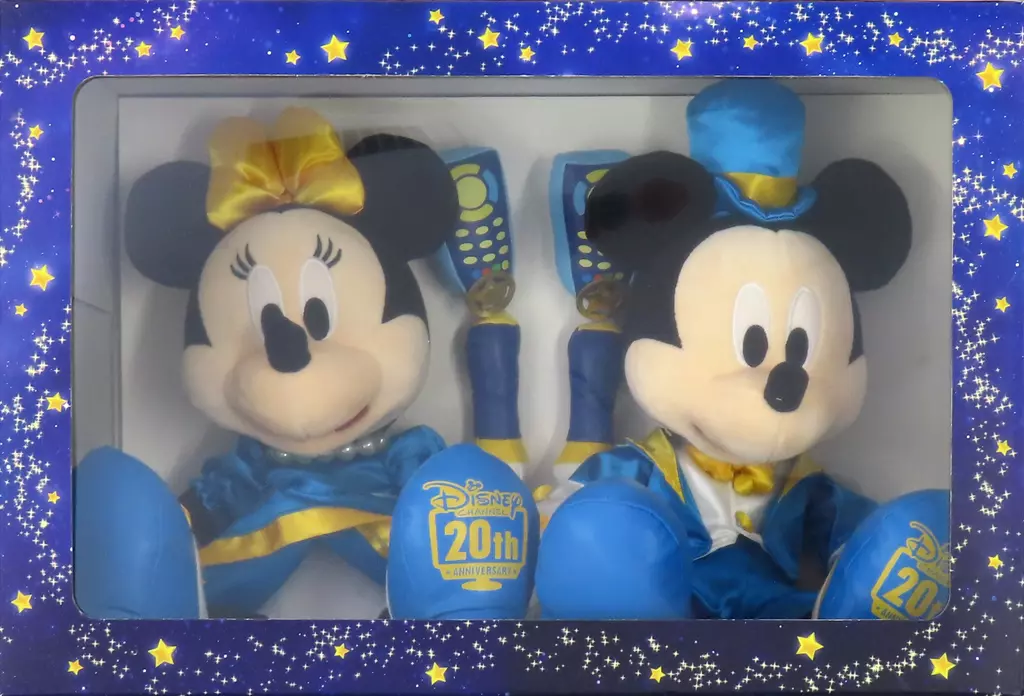 ぬいぐるみ　ディズニー・チャンネル 20周年オリジナル ミッキー＆ミニー ぬいぐるみセット 「ディズニー」 ディズニーカードクラブ交換品