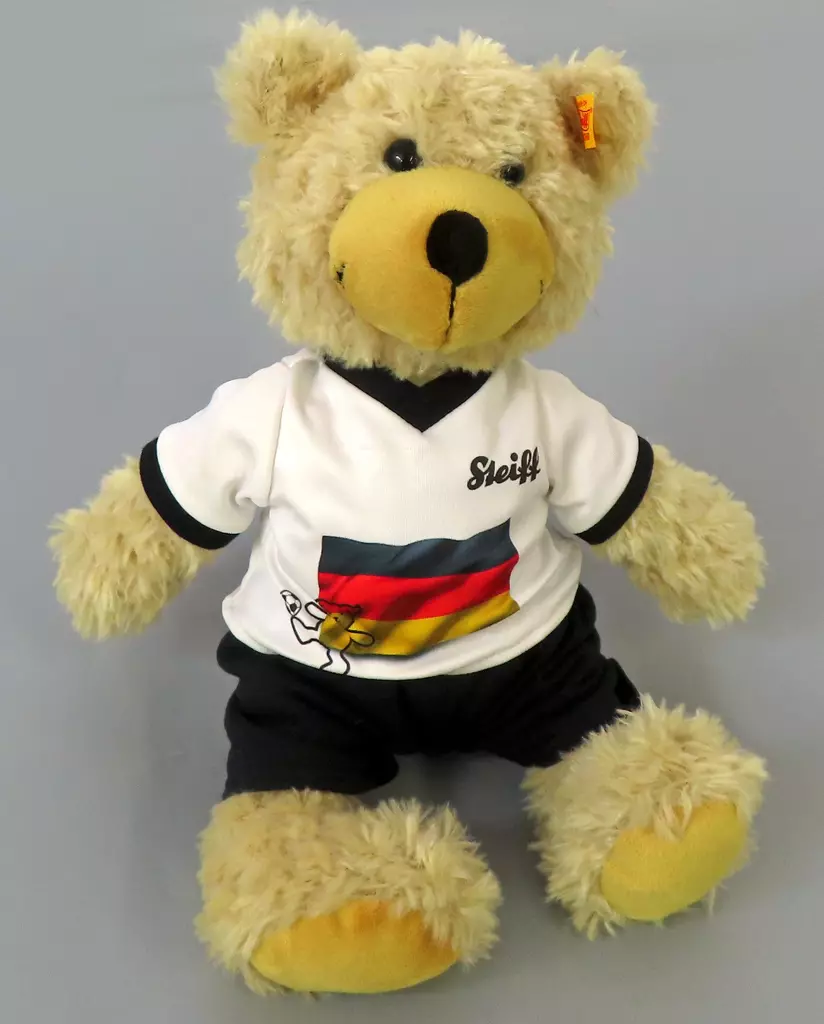ぬいぐるみ　Charly Schlenker Teddy bear -チャーリー・シュレンカー テディベア(ベージュ/サッカーユニフォーム)- 28cm