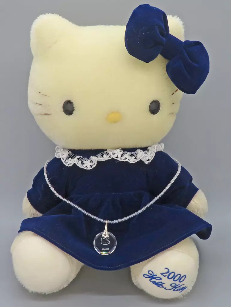 キティ(青) モヘアドール ペンダント付き 「ハローキティ」