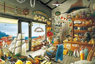 「ジョー&ロイ釣具店」ジグソーパズル Amazon.co.jp: 1000ピース ジグソーパズル ジョー&ロイ釣具店 (50x75cm