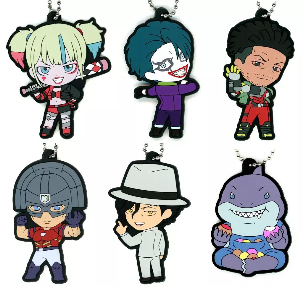 異世界スーサイド•スクワッド　ラバーマスコット　ジョーカー&ハーレイ　6点セット 異世界スーサイド•スクワッド ラバーマスコット ジョーカー&ハーレイ 6