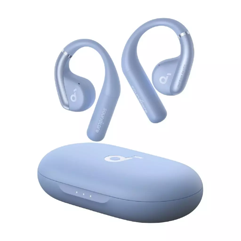 ヘッドフォン　Anker Bluetooth 完全ワイヤレスイヤホン Soundcore AeroFit (グレイッシュブルー) [A3872NG1]