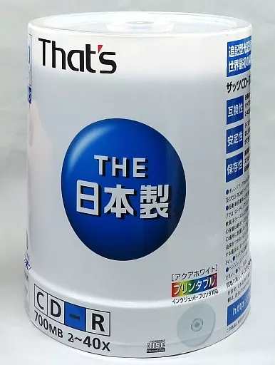 太陽誘電 データ用 That’s 700MB 40倍速 100枚パック [CDR80AWPY100BR]_img