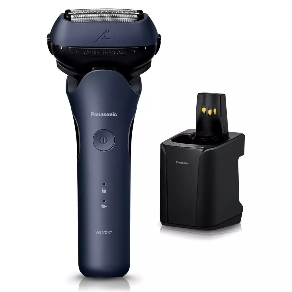 美容・健康家電　パナソニック 電動シェーバー ラムダッシュ 3枚刃/全自動洗浄充電器付き (青) [ES-L380W-A]