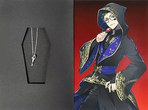 銀製品・指輪・アクセサリー(キャラクター)　トレイ・クローバー ネックレス(グリーティングカード付き) ゴールド 「ディズニー ツイステッドワンダーランド POP UP STORE in マルイ」