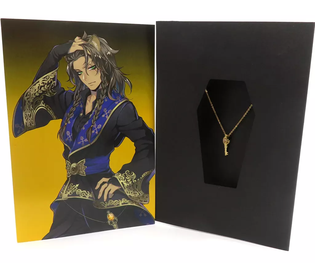 銀製品・指輪・アクセサリー(キャラクター)　レオナ・キングスカラー ネックレス(グリーティングカード付き) ゴールド 「ディズニー ツイステッドワンダーランド POP UP STORE in マルイ」