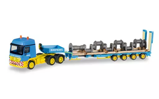 ミニカー　1/87 MB アクトロス L 6x4 低床 セミトレーラー クランクシャフト運搬車 `Siefert` [306973]