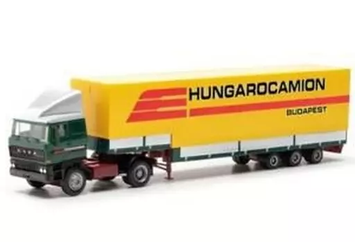 ミニカー　1/87 ラーバ ボリュームキャンバスセミトレーラー “Hungarocamion” [HE317375]