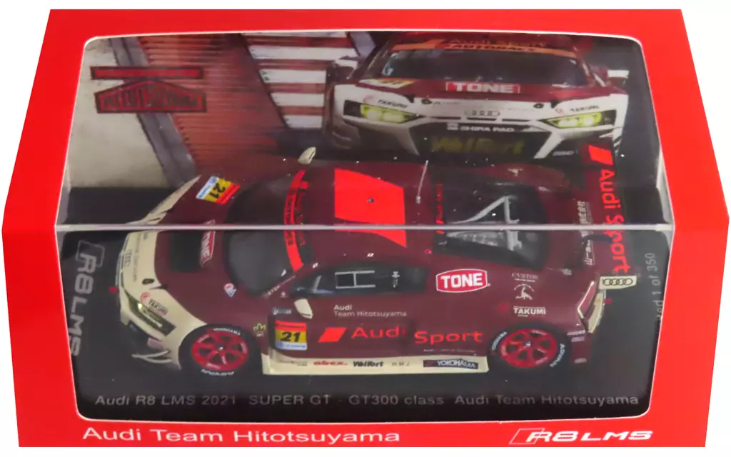 ミニカー　1/43 Audi R8 LMS 2021 SUPER GT 300 class Audi Team Hitotsuyama #21(ダークレッド×アイボリー) Team Hitotsuyama別注 [HR4312021]