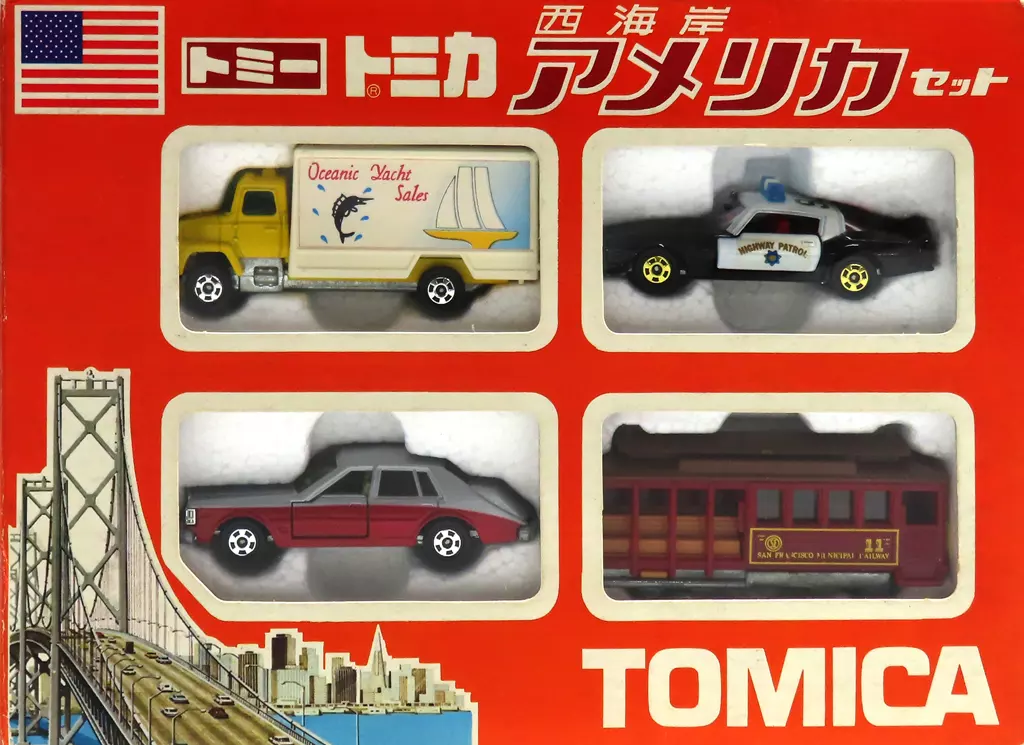 西海岸アメリカセット(4台セット) 「トミカ」(破損品：ケーブルカーにシール貼付済)