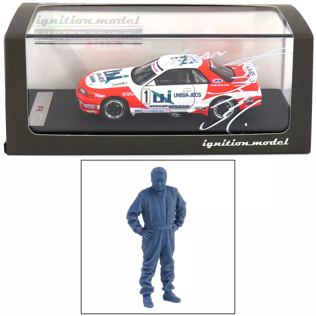 ミニカー　1/43 UNISIA JECS SKYLINE 1993 JTC #1(レッド×ホワイト) With Mr. Hasemi [IG2978]